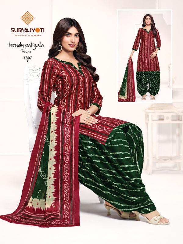 Suryajyoti trendy patiyala vol 18 batik dress material wholesale